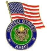 U.S. Army Logo w/ USA Flag Pin