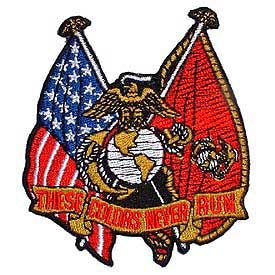 Marines Logo Patch- COLORS NEVER RUN - 3" -FREE SHIPPING